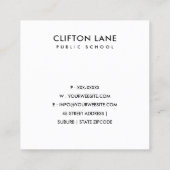 MODERNE SCHULE LEHRER ÖLPENDE HAND ZEICHNEN APPLE QUADRATISCHE VISITENKARTE (Rückseite)