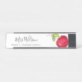 MODERNE SCHULE LEHRER ÖLPENDE HAND ZEICHNEN APPLE SCHREIBTISCHNAMENSPLAKETTE (Vorderseite )