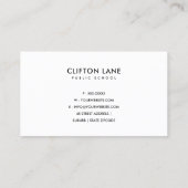 MODERNE SCHULE LEHRER ÖLPENDE HAND ZEICHNEN APPLE VISITENKARTE (Rückseite)