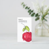 MODERNE SCHULE LEHRER ÖLPENDE HAND ZEICHNEN APPLE VISITENKARTE (Stehend Vorderseite)