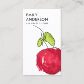 MODERNE SCHULE LEHRER ÖLPENDE HAND ZEICHNEN APPLE VISITENKARTE (Vorderseite)