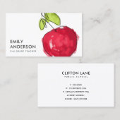 MODERNE SCHULE LEHRER ÖLPENDE HAND ZEICHNEN APPLE VISITENKARTE (Vorne/Hinten)