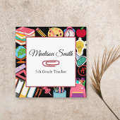 Moderne Schule versorgt Lehrer Tutoring farbenfroh Quadratische Visitenkarte