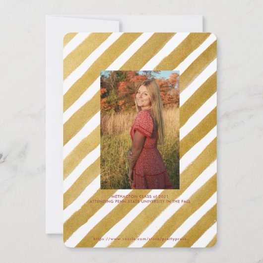 Moderne Schulfarben 2022 Einladung zur Graduation  (Rückseite)