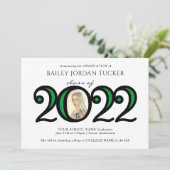 Moderne Schulfarben 2022 Foto Grüner Abschluss Ankündigung (Stehend Vorderseite)