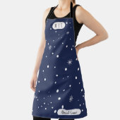 Moderne Schürze für Monogramm Blau und Weiß (InSitu)