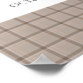 Moderne schwan Kariert Gingham Boy Baby Dusche Wil Poster (Ecke)