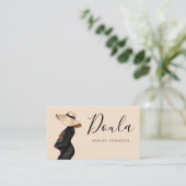 Moderne schwangere Frau Illustration Thema Mutters Visitenkarte (Stehend Vorderseite)