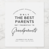 Moderne Schwangerschaftsankündigung für Großeltern Weinetikett (Einzelnes Label)