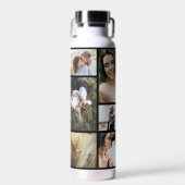 Moderne Schwarz 10 Foto personalisiert elegante Trinkflasche (Vorne)