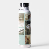 Moderne Schwarz 10 Foto personalisiert elegante Trinkflasche (Rechts)