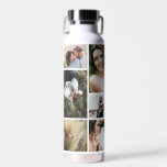 Moderne Schwarz 10 Foto personalisiert elegante Trinkflasche<br><div class="desc">Moderne schwarze 10 Foto personalisierte elegante Drehbuch einfache Geschenk. Ideal Weihnachten,  Geburtstag,  Abschluss,  Jubiläum,  Muttertag,  Vatertag,  denken Sie an Sie Geschenk.</div>