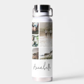 Moderne Schwarz 10 Foto personalisiert elegante Trinkflasche (Rückseite)