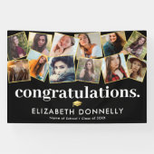 Moderne Schwarz-Abschluss-FotoCollage Banner (Horizontal)