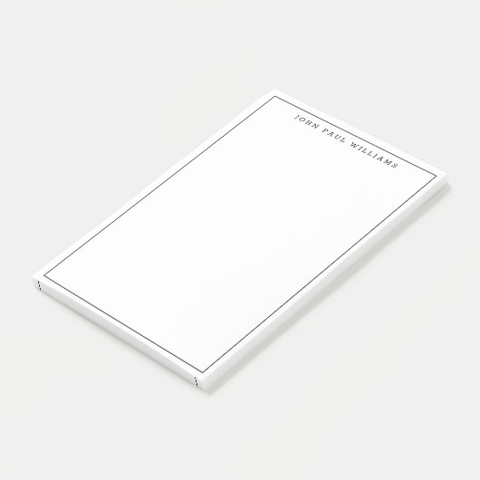 Moderne Schwarz-Beruflich-dünne Grenzlinie Post-it Klebezettel (angewinkelt)