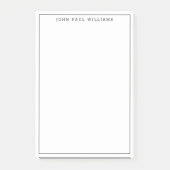 Moderne Schwarz-Beruflich-dünne Grenzlinie Post-it Klebezettel (Vorderseite)