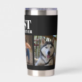 Moderne Schwarz Beste Mama je 3 FotoCollage Thermobecher (Rückseite)