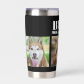 Moderne Schwarz Beste Mama je 3 FotoCollage Thermobecher (Vorderseite)