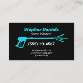 Moderne Schwarz-Blau-Druckreinigung Visitenkarte (Rückseite)