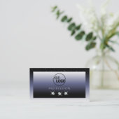 Moderne Schwarz-Blau-Farbschmuck und Logo Visitenkarte (Stehend Vorderseite)