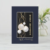 Moderne Schwarz-Blau-glückliche Ferien Feiertagskarte (Stehend Vorderseite)