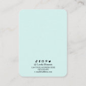 Moderne Schwarz/Blau-Ohrring-Display-Karte Visitenkarte (Rückseite)