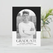 Moderne Schwarz-Block-Graduierungspartei Einladung (Stehend Vorderseite)