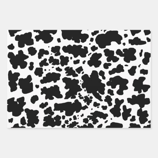 Moderne schwarz-braune Kuhhaut Textur Tierdruck Geschenkpapier Set (Vorderseite 3)