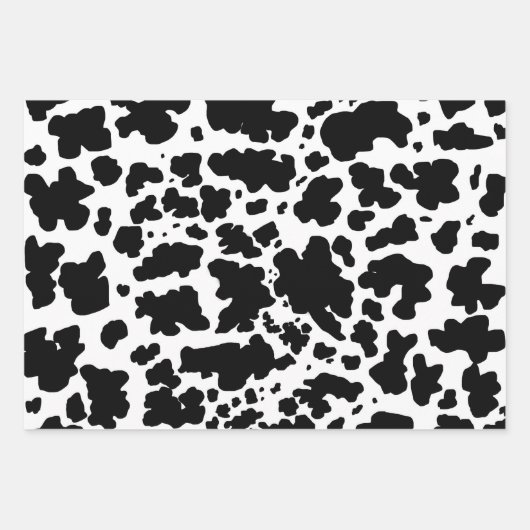 Moderne schwarz-braune Kuhhaut Textur Tierdruck Geschenkpapier Set (Vorderseite)