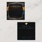 Moderne Schwarz-Bronze-Schmuckverpackung Quadratische Visitenkarte (Vorne/Hinten)