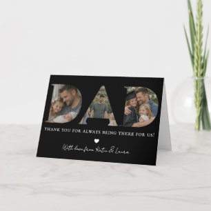 Moderne Schwarz Dad Foto Collage Vatertag Geschenk Karte
