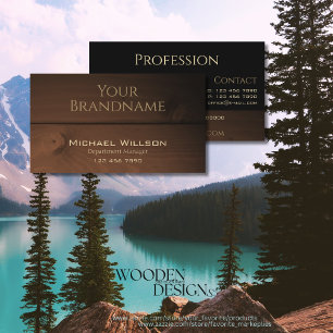 Moderne schwarz dunkelbraune Holzkornholzplatten Visitenkarte