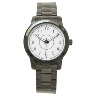 Moderne Schwarz Edelstahl-Uhr Armbanduhr