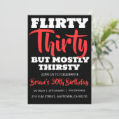 Moderne Schwarz einfache Erwachsene 30. Geburtstag Einladung (Stehend Vorderseite)