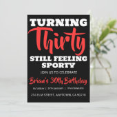 Moderne Schwarz einfache Erwachsene 30. Geburtstag Einladung (Stehend Vorderseite)