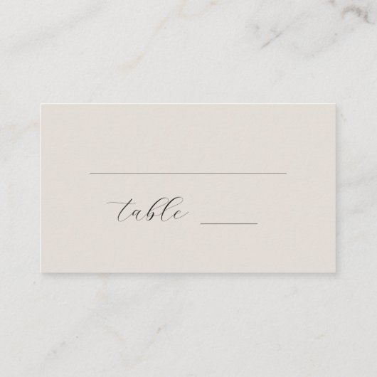 Moderne Schwarz-Elfenbein-Monogramm-Minimalistisch Platzkarte (Rückseite)