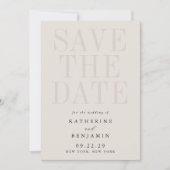 Moderne Schwarz-Elfenbeinhochzeit Save The Date (Vorderseite)