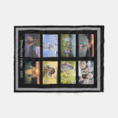 Moderne Schwarz-Foto-Collage mit Monogramm Fleecedecke (Vorderseite (Horizontal))