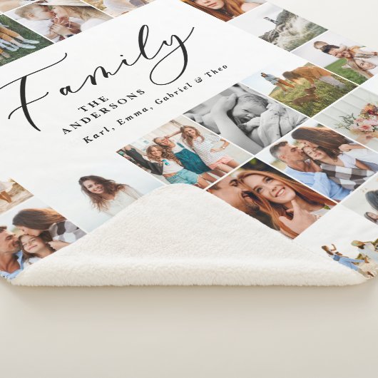 Moderne Schwarz-Foto-Drehbuchfamilie Sherpadecke (3/4)