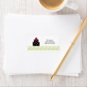 Moderne Schwarz-Gegenwart mit Scroll-Design Adressaufkleber (Insitu)