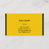 Moderne Schwarz-Gelb-Minimalkarte Visitenkarte (Rückseite)