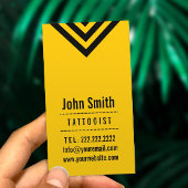 Moderne Schwarz/Gelb Tätowierung Kulturpass Visitenkarte