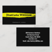 Moderne Schwarz/Gelb-Visitenkarte Visitenkarte (Vorne/Hinten)