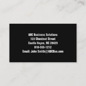 Moderne Schwarz/Gelb-Visitenkarte Visitenkarte (Rückseite)