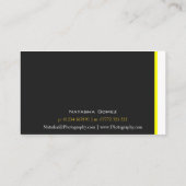 Moderne Schwarz, Gelb, Weiß Streifen - Visitenkart Visitenkarte (Rückseite)