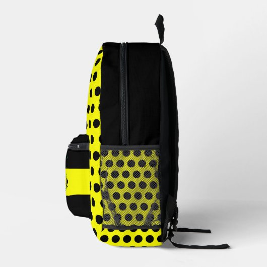 Moderne schwarz-gelbe Farbe - Anfangsname Monogram Bedruckter Rucksack (Rechts)