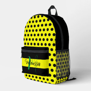 Moderne schwarz-gelbe Farbe - Anfangsname Monogram Bedruckter Rucksack