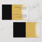 Moderne, schwarz-gelbe Schlichte Visitenkarte (Vorne/Hinten)