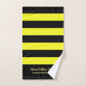 Moderne schwarz-gelbe Streifen - kundenspezifische Badhandtuch Set (Handtuch)
