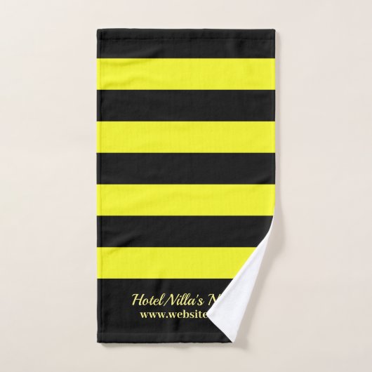 Moderne schwarz-gelbe Streifen - kundenspezifische Badhandtuch Set (Handtuch)